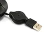 Equip 245103 Ratón Óptico USB para Viajes, Cable Retráctil, Ambidiestro, 1000 DPI, Negro