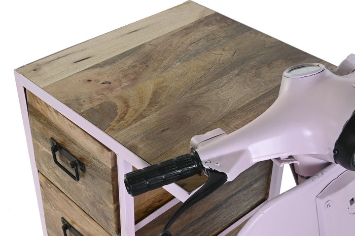 DKD Home Decor Cajonera Shabby Rosa Palo y Natural Metal y Mango 68 x 105 x 100 cm DKD Home Decor Cajonera Shabby Rosa Palo y Natural Metal y Mango 68 x 105 x 100 cm
