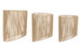 DKD Home Decor Set de 3 Pantallas de Fibra Trenzada y Metal Marrón 50x50x65 cm