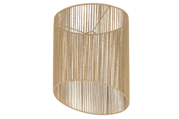 DKD Home Decor Set de 3 Pantallas de Fibra Trenzada y Metal Marrón 50x50x65 cm