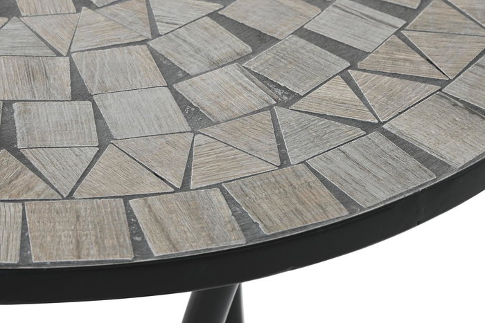 DKD Home Decor Mesa Terraza y Jardín Multicolor Negro Metal Cerámica 60x60x72 cm