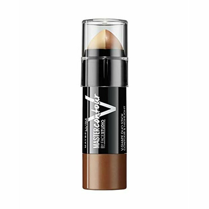 Maybelline MASTER CONTOUR V-SHAPE Duo Stick - Contorno de Rostro Cremoso con Iluminador y Bronceador #2-medium para Pómulos Definidos Maybelline MASTER CONTOUR V-SHAPE Duo Stick - Contorno de Rostro Cremoso con Iluminador y Bronceador #2-medium para Pómulos Definidos