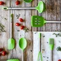 BRA A197003 Espumadera de Cocina con Mango Acero Inoxidable 18/10 y Cabeza de Nylon/Silicona Verde - Colección Prior