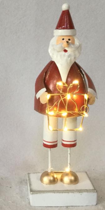 DKD Home Decor Figura de Santa con LED de Metal Surtida