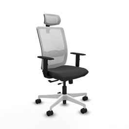PIQUERAS Y CRESPO Silla de oficina Haches Gris oscuro/Blanco