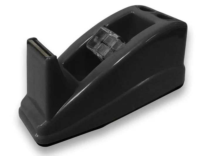 Q-connect Portarrollos de Sobremesa para Cinta de 33 m, Plástico Negro, Base Antideslizante, Incluye Soporte para 2 Bolígrafos, Dimensiones 135x58x60 mm Q-connect Portarrollos de Sobremesa para Cinta de 33 m, Plástico Negro, Base Antideslizante, Incluye Soporte para 2 Bolígrafos, Dimensiones 135x58x60 mm