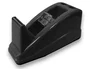 Q-connect Portarrollos de Sobremesa para Cinta de 33 m, Plástico Negro, Base Antideslizante, Incluye Soporte para 2 Bolígrafos, Dimensiones 135x58x60 mm