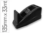 Q-connect Portarrollos de Sobremesa para Cinta de 33 m, Plástico Negro, Base Antideslizante, Incluye Soporte para 2 Bolígrafos, Dimensiones 135x58x60 mm