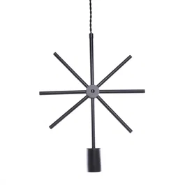 Lámpara Colgante Elise JD3975.01 BK - Lámpara Colgante Vintage de Hierro Negro E27 con Cable Regulable para Comedor, Hogar o Cafetería