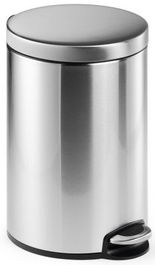 Papelera Metalica Durable Redonda 12 Litros Con Pedal Inoxidable