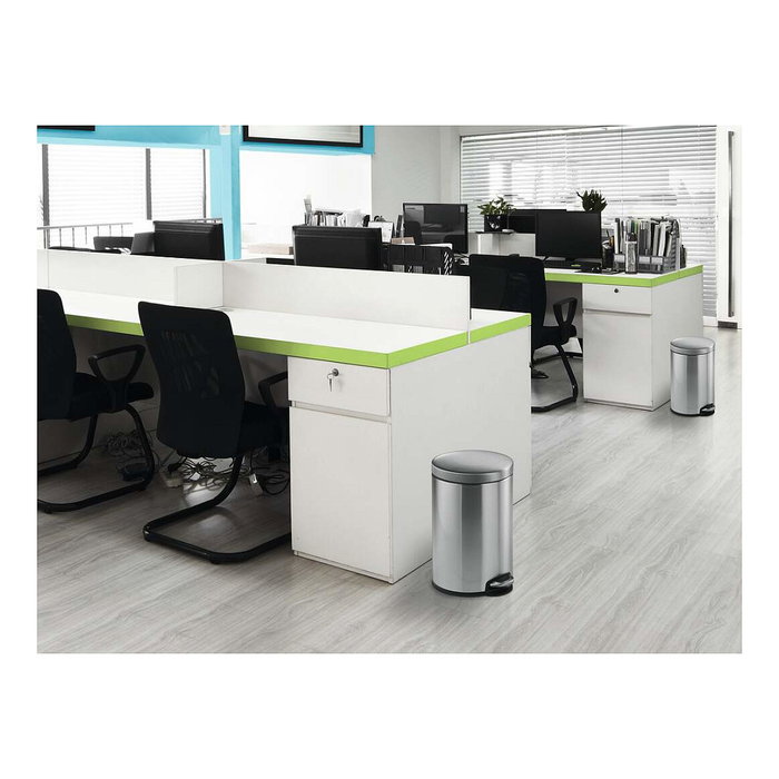 DURABLE Papelera Metálica Redonda de 12 Litros con Pedal DURABLE Papelera Metálica Redonda de 12 Litros con Pedal