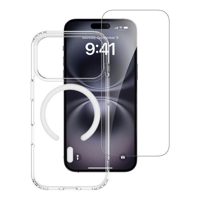 4smarts Set de Protección 360 Premium para Apple iPhone 17 Pro, Bumper y Protector de Pantalla Transparente
