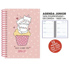Senfort Agenda Escolar Junior Decorada Cats Rosa 2026-27