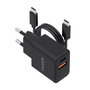 Aisens Cargador GaN 20W con Cable USB-C 1m Negro