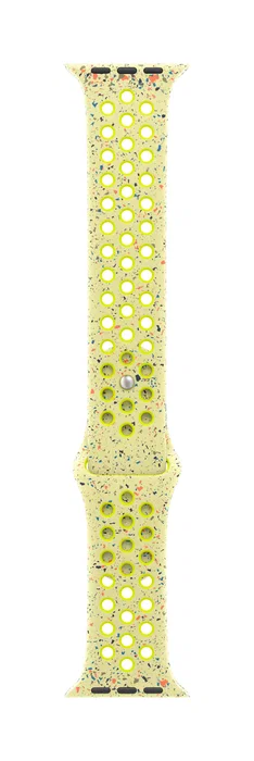 Apple Nike Sport Band, correa para Apple Watch 42mm, amarillo, tamaño S/M, MGA94ZM/A, compatible con modelos 38mm, 40mm, 41mm, 42mm, de fluoroelastómero y aluminio