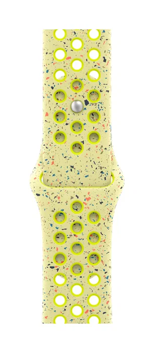 Apple Nike Sport Band, correa para Apple Watch 42mm, amarillo, tamaño S/M, MGA94ZM/A, compatible con modelos 38mm, 40mm, 41mm, 42mm, de fluoroelastómero y aluminio