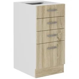 Mueble bajo SARA, 4 cajones, Roble Sonoma, L40xP48xH82 cm, SARA40D4S