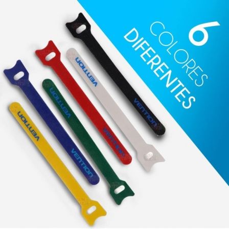 Vention KAC00 Tira Organizadora de Cables Reutilizable Velcro 15cm Pack 6 Colores Vention KAC00 Tira Organizadora de Cables Reutilizable Velcro 15cm Pack 6 Colores