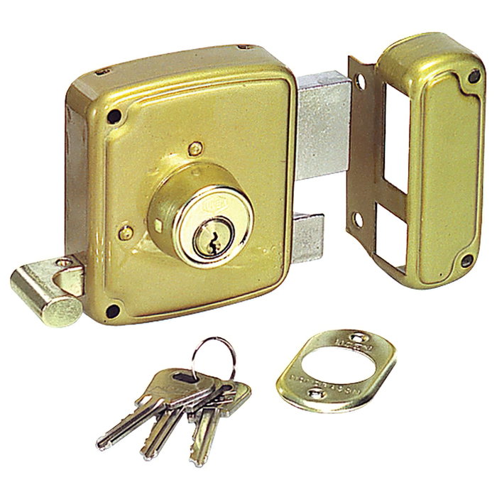 UCEM Cerradura de sobreponer 4125HB acabado oro mano izquierda