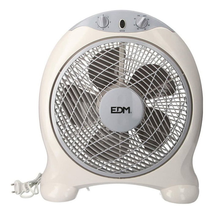Edm Ventilador box fan Blanco/gris 45W