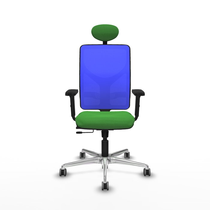 PIQUERAS Y CRESPO Silla de oficina Motilla con mecanismo Sincro/Traslack, Verde y Azul