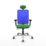 PIQUERAS Y CRESPO Silla de oficina Motilla con mecanismo Sincro/Traslack, Verde y Azul