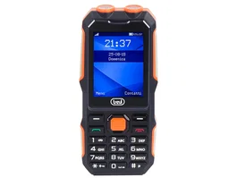 Trevi Forte 70 Teléfono Móvil Resistente a Golpes 2G Pantalla 2.4" Batería 2500 mAh MicroSD Hasta 32 GB Negro y Naranja