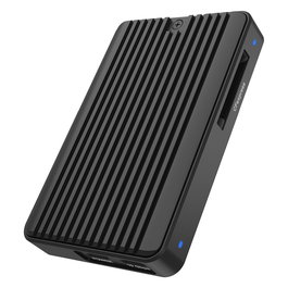 ICY BOX IB-CR601M-C31 Caja Externa USB-C M.2 NVMe SSD y Lector de Tarjetas CFexpress, 10 Gb/s, Aluminio Negro, Plug & Play