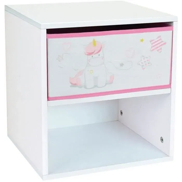 Fun House Mesita de Noche Infantil Unicornio CIJEP para Niña 33x30x36cm Fun House Mesita de Noche Infantil Unicornio CIJEP para Niña 33x30x36cm