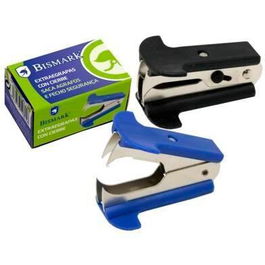 Bismark Quitagrapas Metálico Tipo Pinza Con Cierre Seguridad Colores Surtidos Azul - Negro