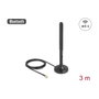 DeLOCK Antena WiFi 6 Omnidireccional 3 dBi con Cable de 3 m y Base Magnética
