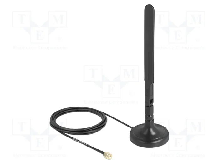 DeLOCK Antena WiFi 6 Omnidireccional 3 dBi con Cable de 3 m y Base Magnética