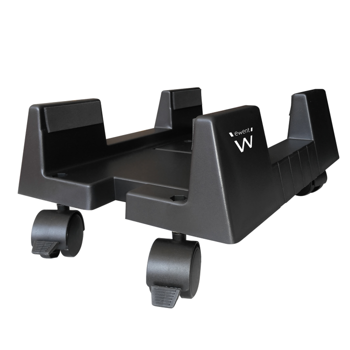 EWENT Soporte CPU EW1290 con Ruedas y Base Ajustable para Carcasa de Ordenador Escritorio Negro