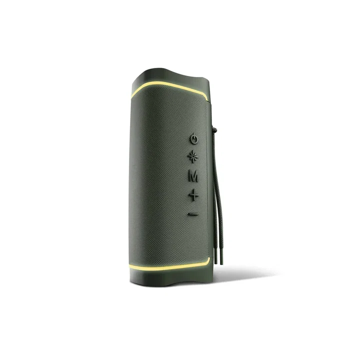 Energy Sistem Yume ECO Altavoz Bluetooth Portátil IPX6 15W, Plástico 100% Reciclado, LED RGB, TWS, Bluetooth 5.3, USB/MicroSD, 12h Batería, Color Verde y Amarillo