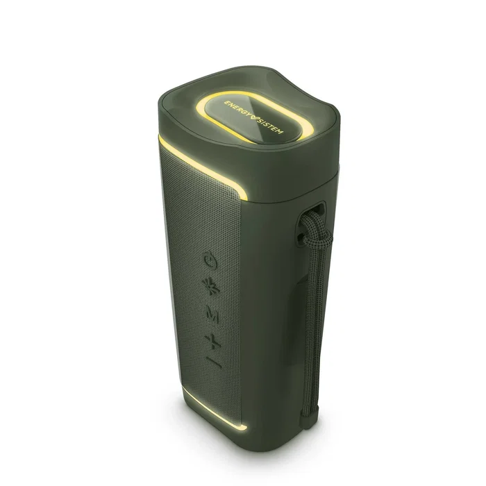 Energy Sistem Yume ECO Altavoz Bluetooth Portátil IPX6 15W, Plástico 100% Reciclado, LED RGB, TWS, Bluetooth 5.3, USB/MicroSD, 12h Batería, Color Verde y Amarillo