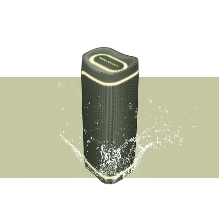 Energy Sistem Yume ECO Altavoz Bluetooth Portátil IPX6 15W, Plástico 100% Reciclado, LED RGB, TWS, Bluetooth 5.3, USB/MicroSD, 12h Batería, Color Verde y Amarillo