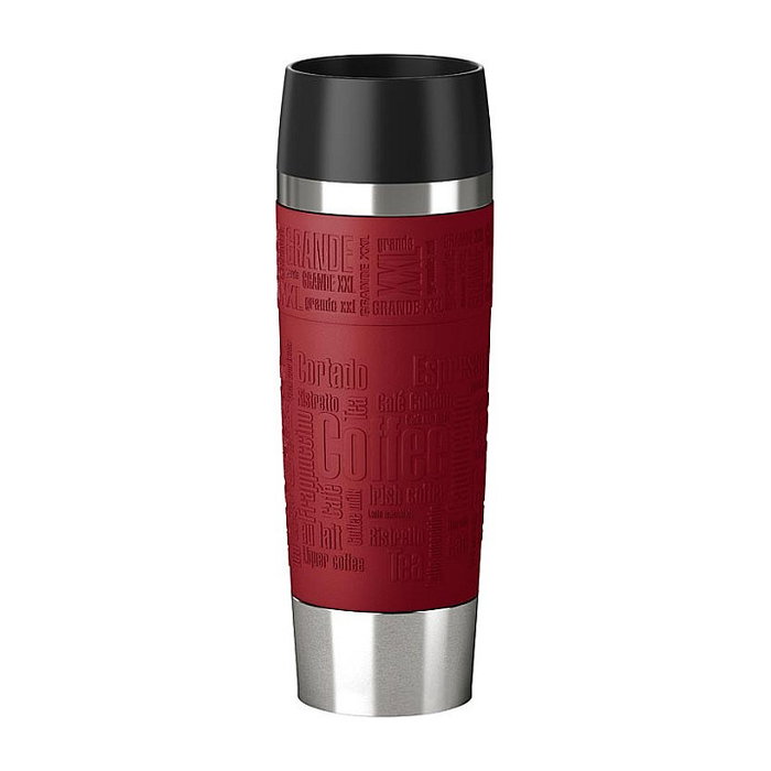 Emsa 515618 Travel Mug Standard-Design Grande en Negro, Rojo y Acero inoxidable Emsa 515618 Travel Mug Standard-Design Grande en Negro, Rojo y Acero inoxidable