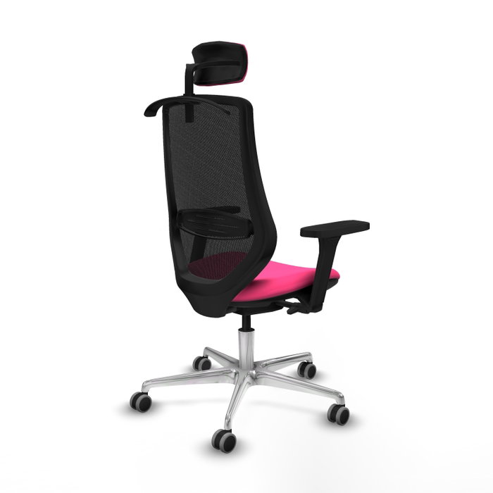 PIQUERAS Y CRESPO Silla de oficina Mardos con mecanismo Sincro/Traslack, Rosa y Negro