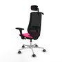 PIQUERAS Y CRESPO Silla de oficina Mardos con mecanismo Sincro/Traslack, Rosa y Negro