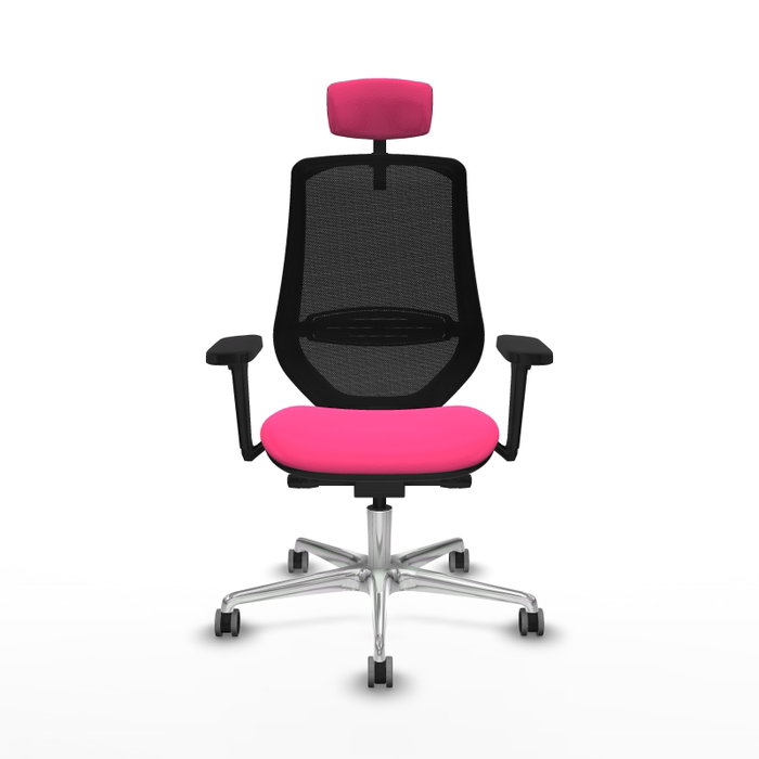 PIQUERAS Y CRESPO Silla de oficina Mardos con mecanismo Sincro/Traslack, Rosa y Negro