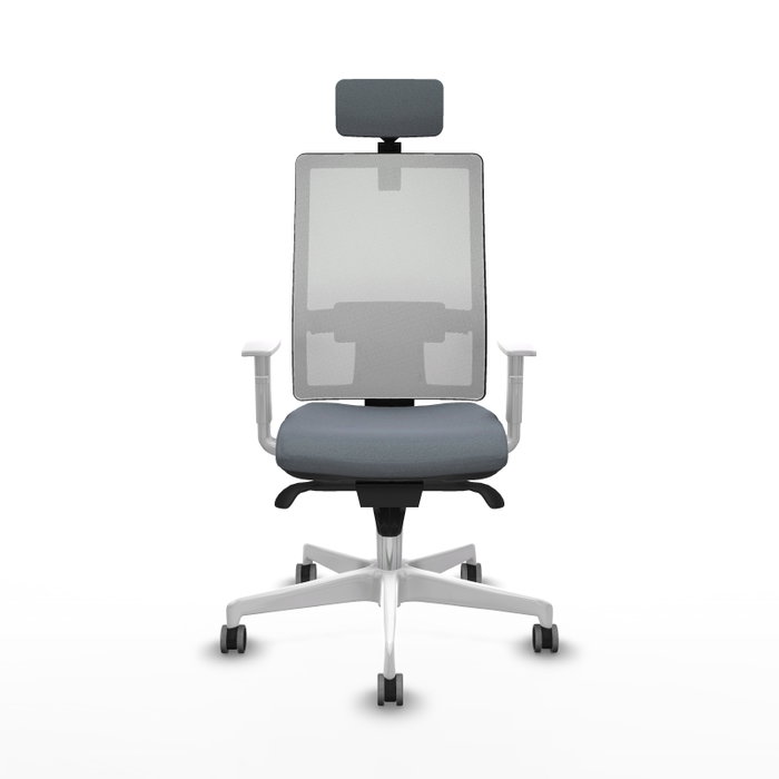 PIQUERAS Y CRESPO Silla de oficina Horna con mecanismo Sincro, Gris y Blanco