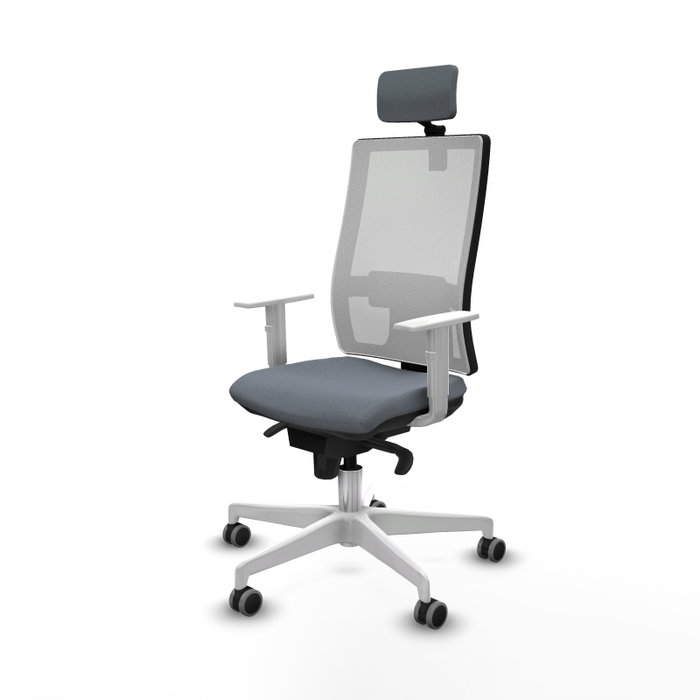 PIQUERAS Y CRESPO Silla de oficina Horna con mecanismo Sincro, Gris y Blanco