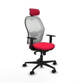PIQUERAS Y CRESPO Silla de oficina Jorquera con mecanismo Sincro, Rojo y Blanco