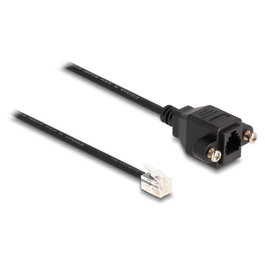DeLOCK Cable RJ10 macho a RJ10 hembra para instalación 30 cm negro