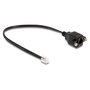 DeLOCK Cable Adaptador RJ12 Macho a RJ12 Hembra 30 cm 0.3 m Plano Negro AWG 26 PVC para Instalación