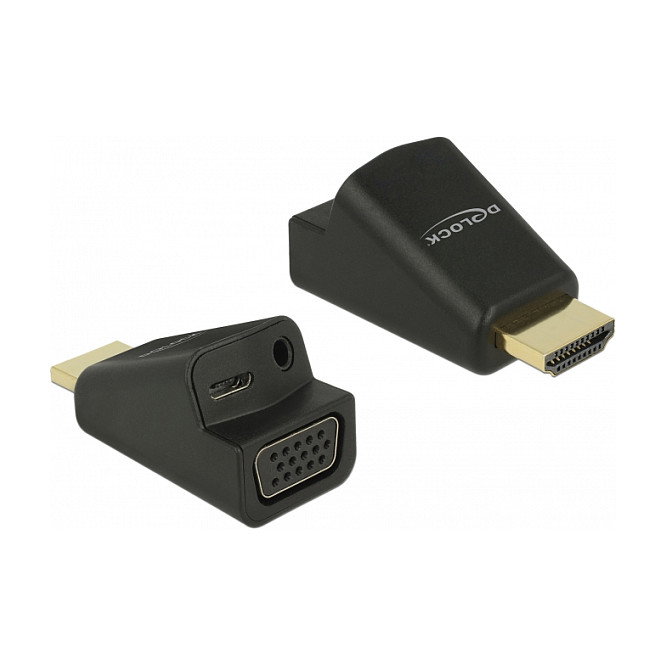 DeLOCK Adaptador HDMI A Macho a VGA y Audio 3.5 mm Hembra 65895 Negro DeLOCK Adaptador HDMI A Macho a VGA y Audio 3.5 mm Hembra 65895 Negro