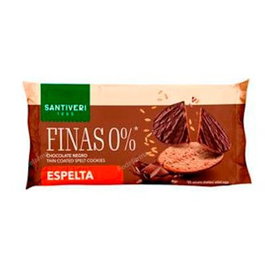 SANTIVERI Galleta Fina 0% Bañada Espelta-Choco 90 Gr Sin Azúcares Añadidos Alta en Fibra