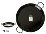 La Dehesa Paellera Esmaltada Acero Negro 70 cm 30 Raciones Apta Gas Horno Leña (Set de 2)