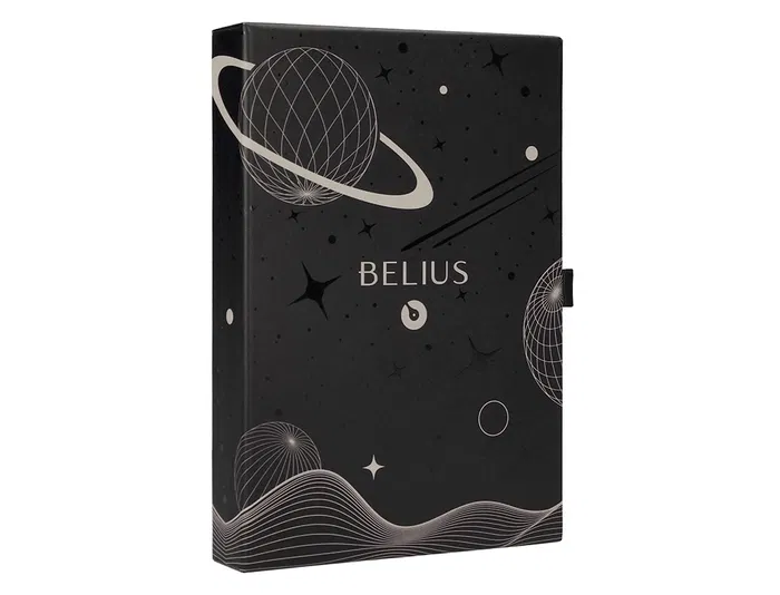 Belius Pluma y Funda Space B Minimalista Gris Tinta Azul Caja Diseño Similpiel M