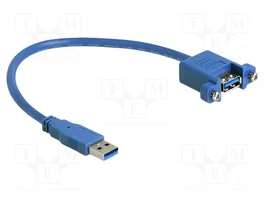 DeLOCK Cable USB 3.2 Gen 1 Tipo-A macho a hembra para montaje en panel 25 cm Azul